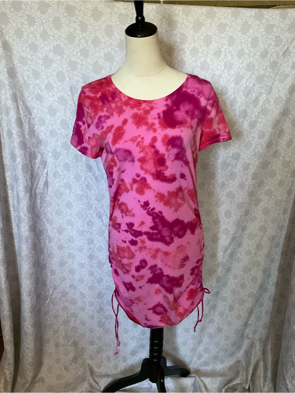 PINK Victoria's Secret Tie-Dye Pink  Ruched Side Dress